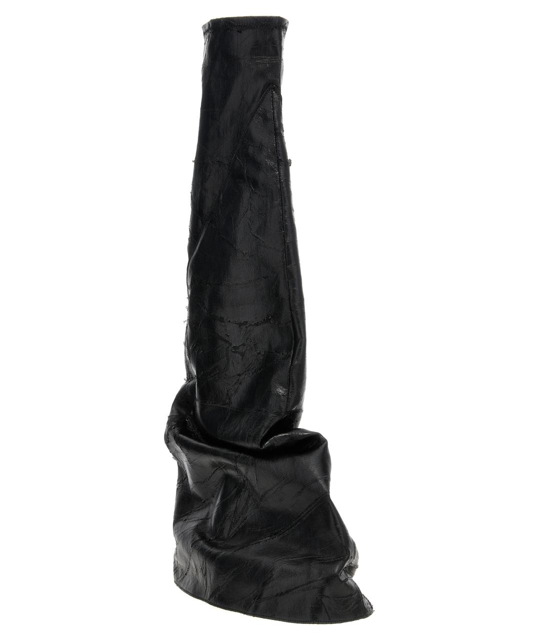 RICK OWENS DRKSHDW Черные текстильные ботфорты, фото 2