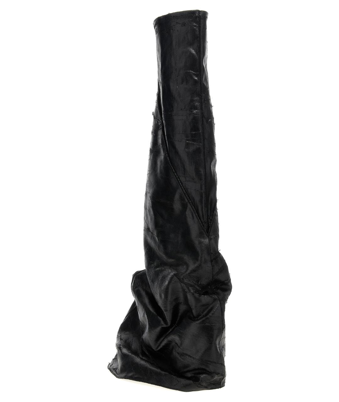 RICK OWENS DRKSHDW Черные текстильные ботфорты, фото 3