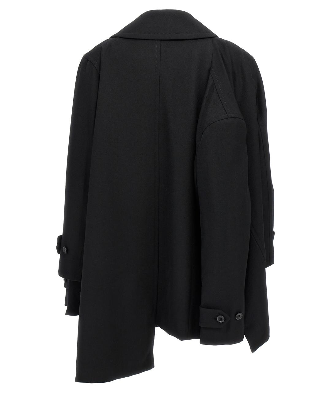 COMME DES GARÇONS Черное шерстяное пальто, фото 2