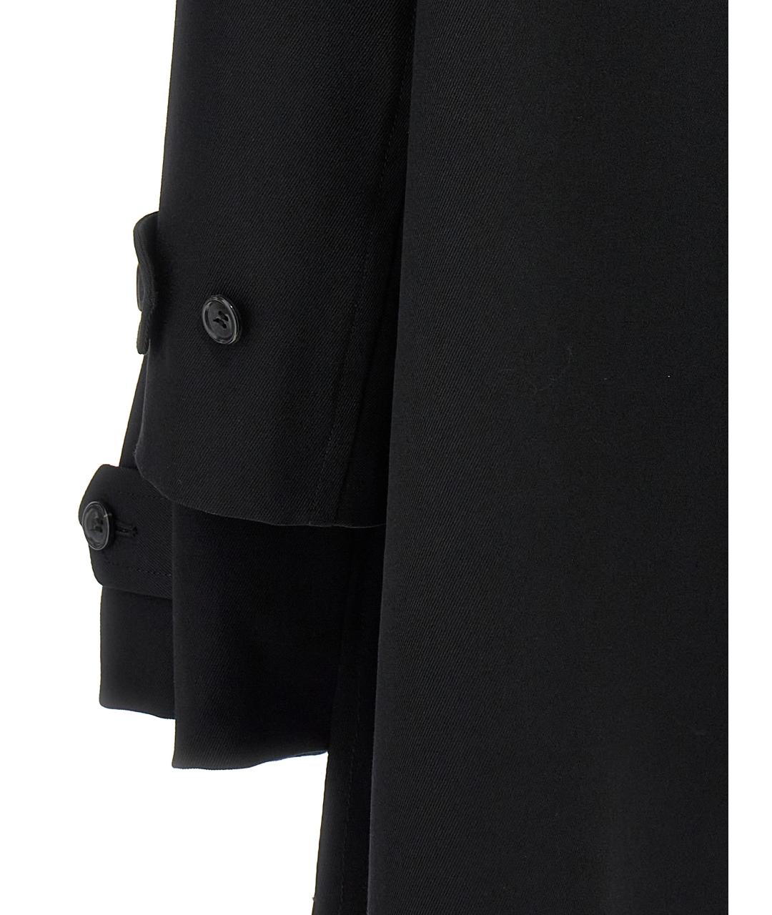 COMME DES GARÇONS Черное шерстяное пальто, фото 4