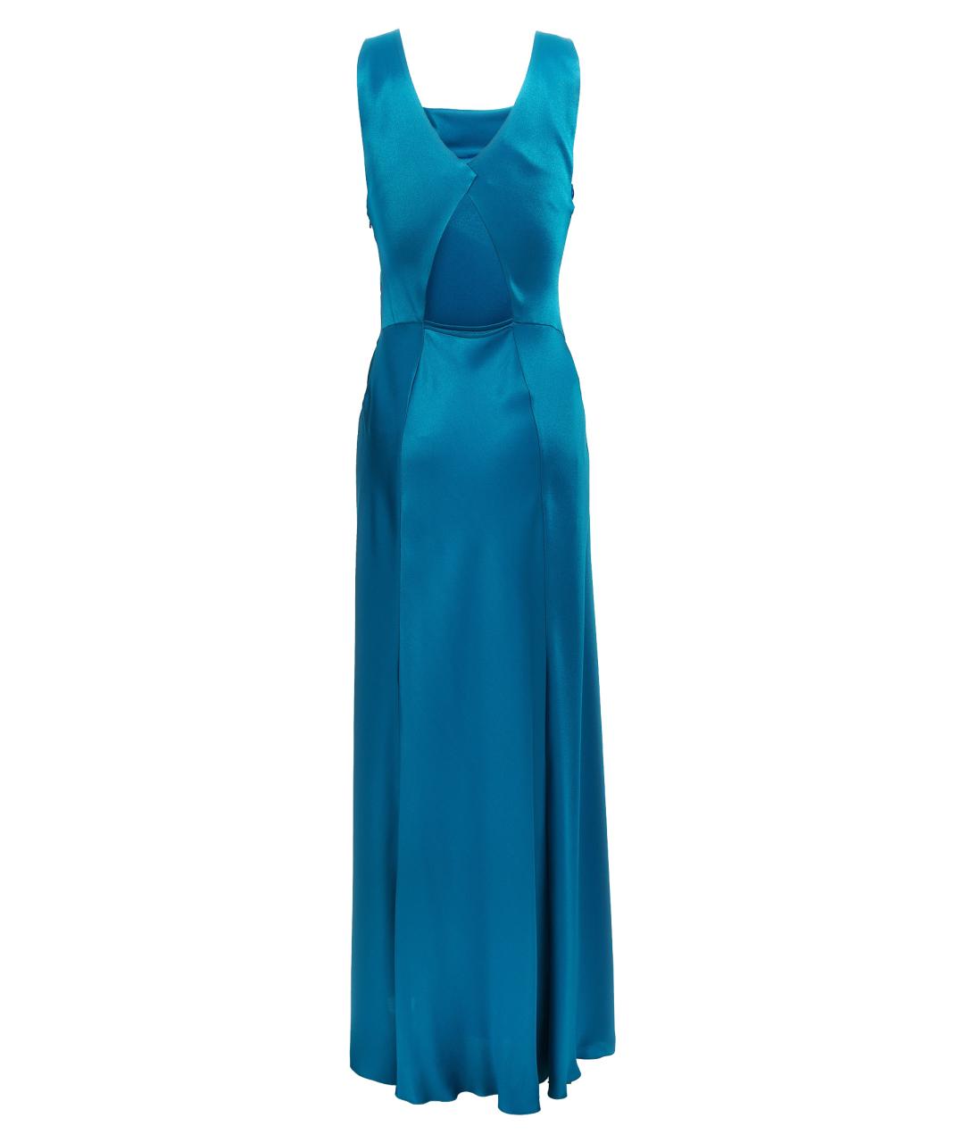 ALBERTA FERRETTI Голубое ацетатное коктейльное платье, фото 2