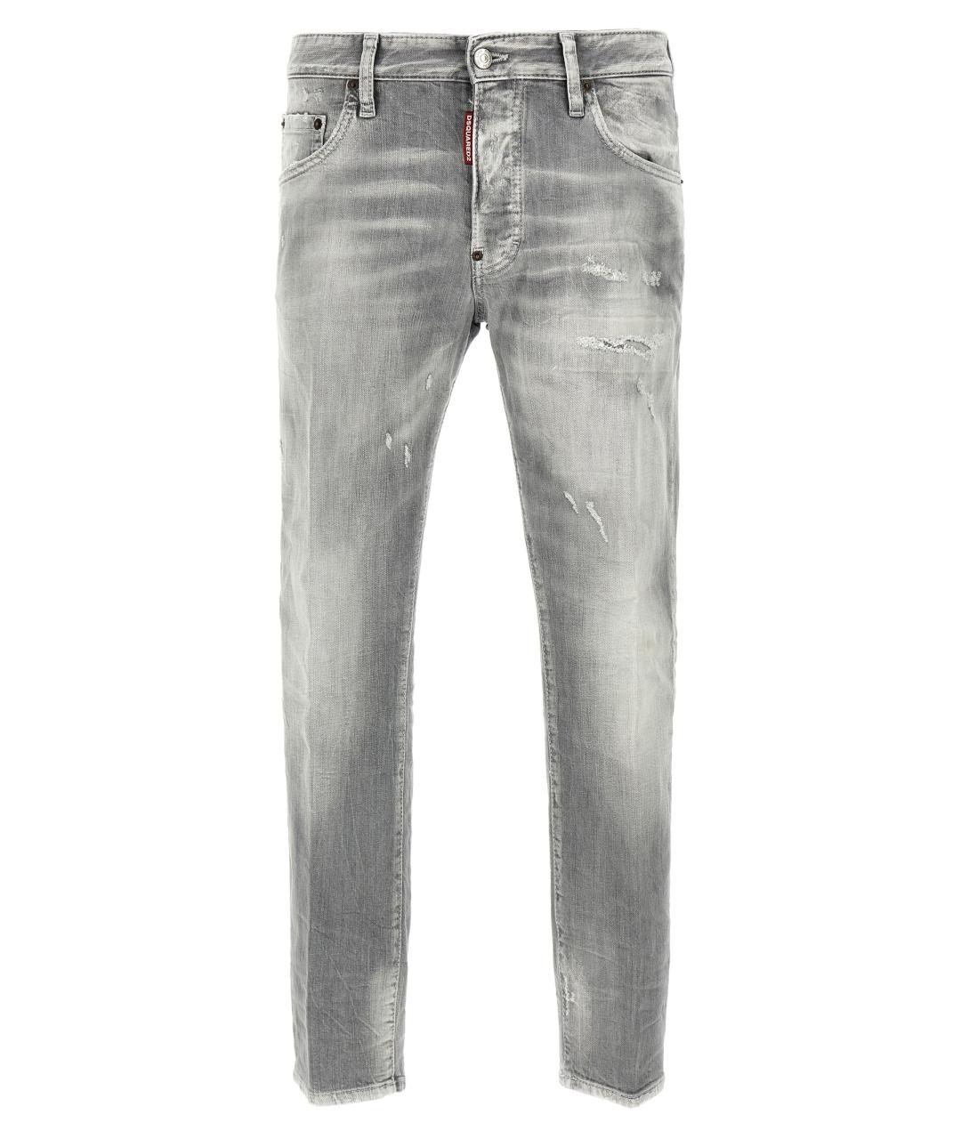 DSQUARED2 Серые хлопковые прямые джинсы, фото 1