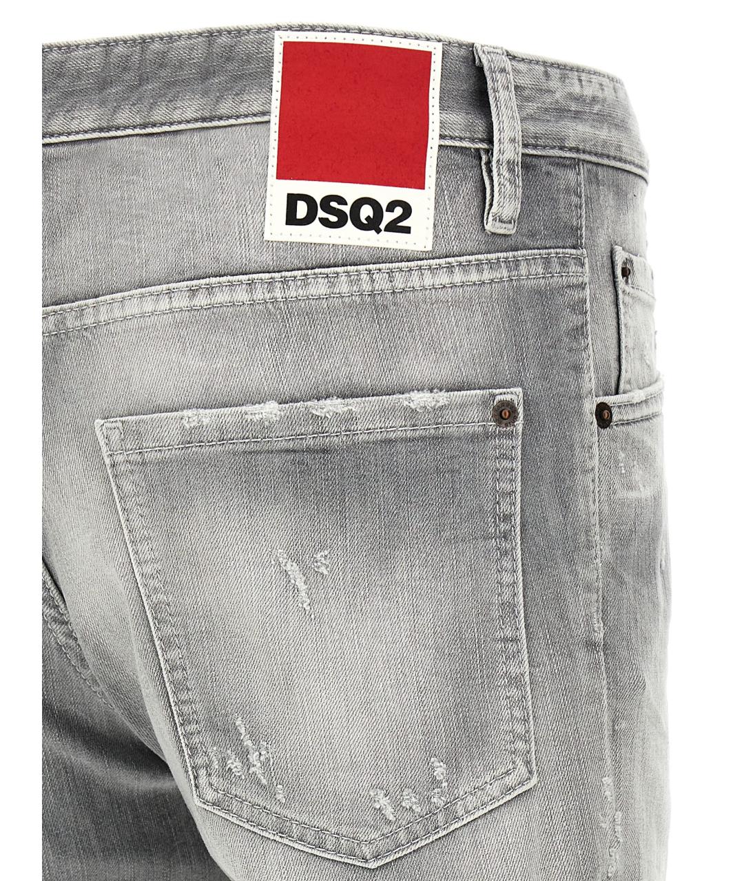 DSQUARED2 Серые хлопковые прямые джинсы, фото 4