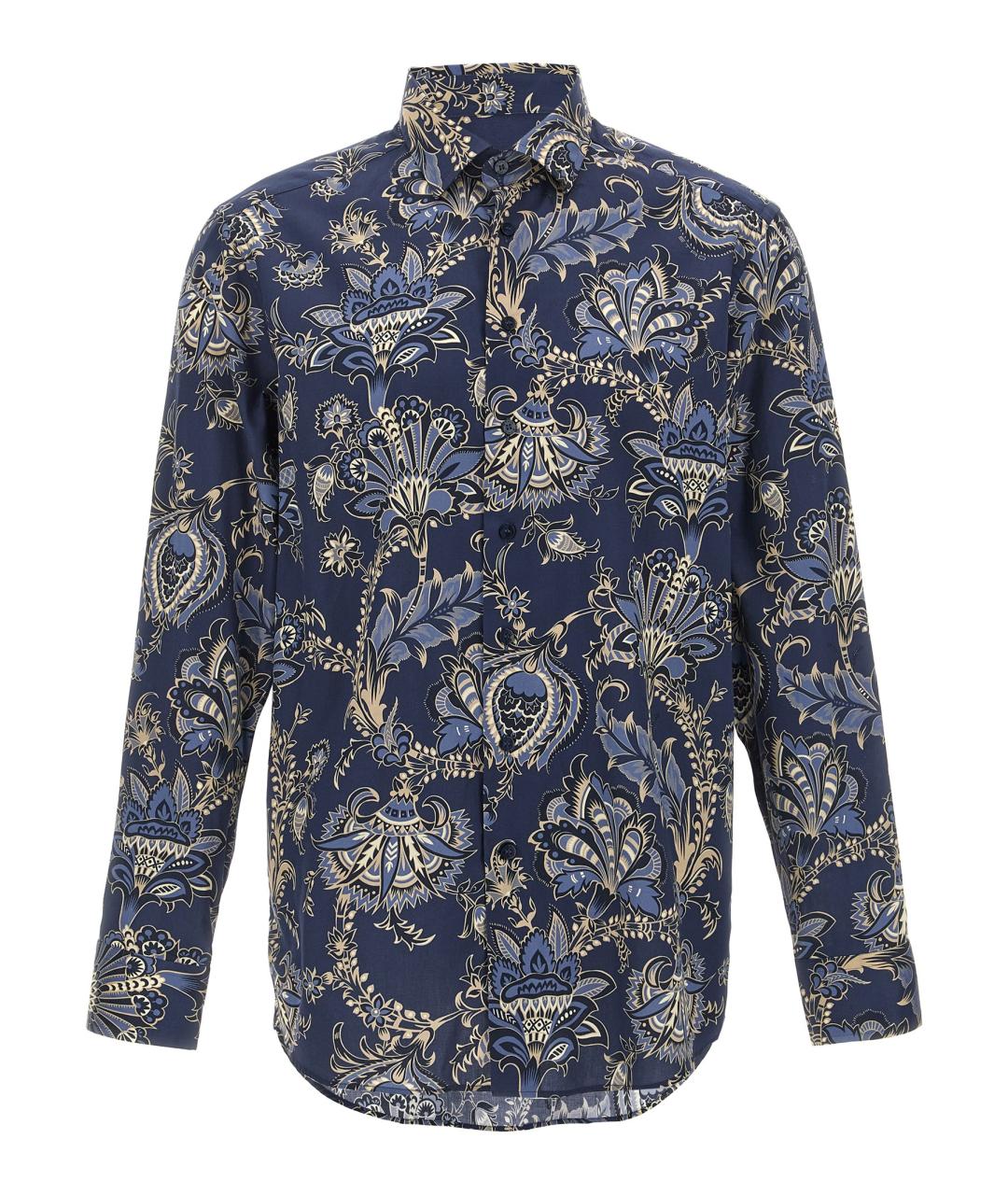 ETRO Синяя хлопковая кэжуал рубашка, фото 1