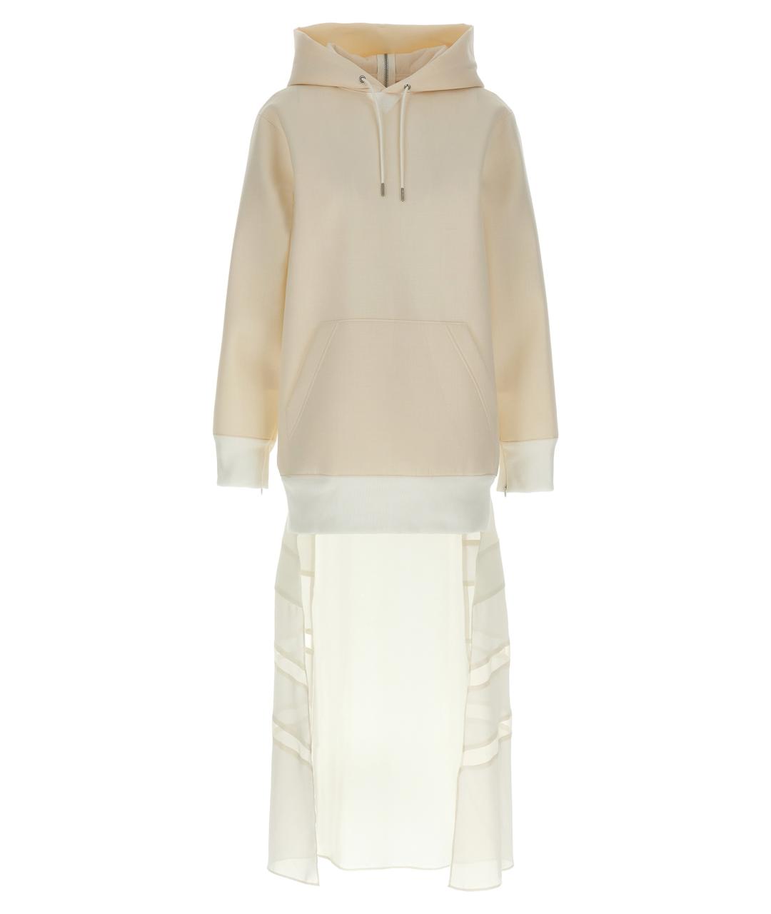 SACAI Бежевое шерстяное повседневное платье, фото 1