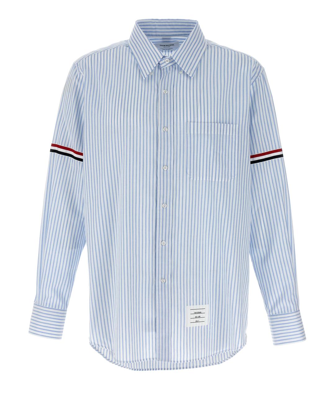 THOM BROWNE Голубая хлопковая кэжуал рубашка, фото 1