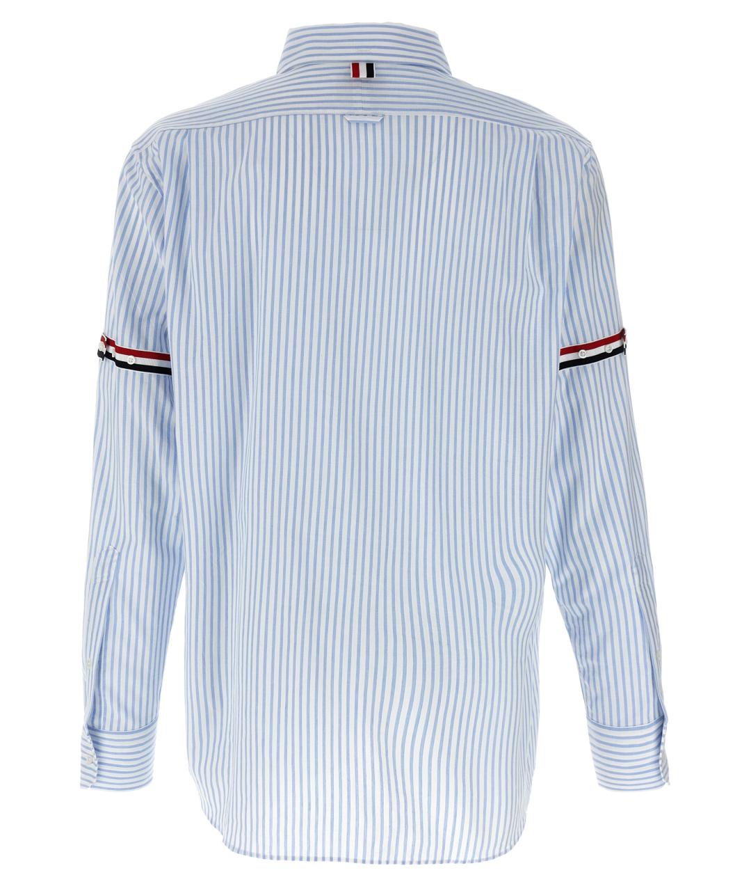 THOM BROWNE Голубая хлопковая кэжуал рубашка, фото 2
