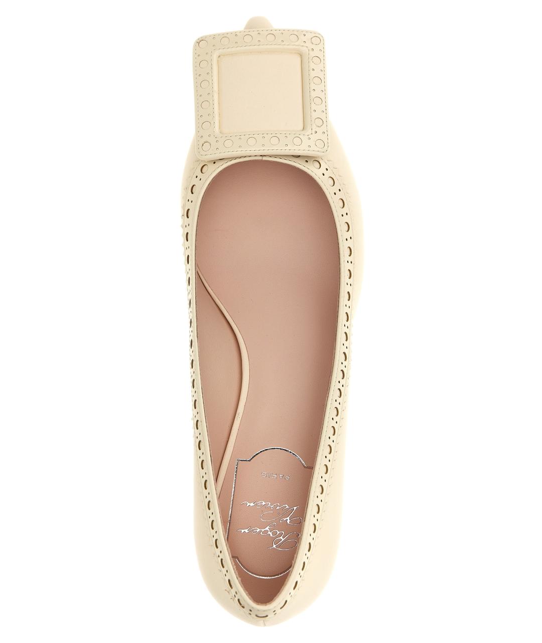 ROGER VIVIER Бежевые кожаные туфли, фото 4