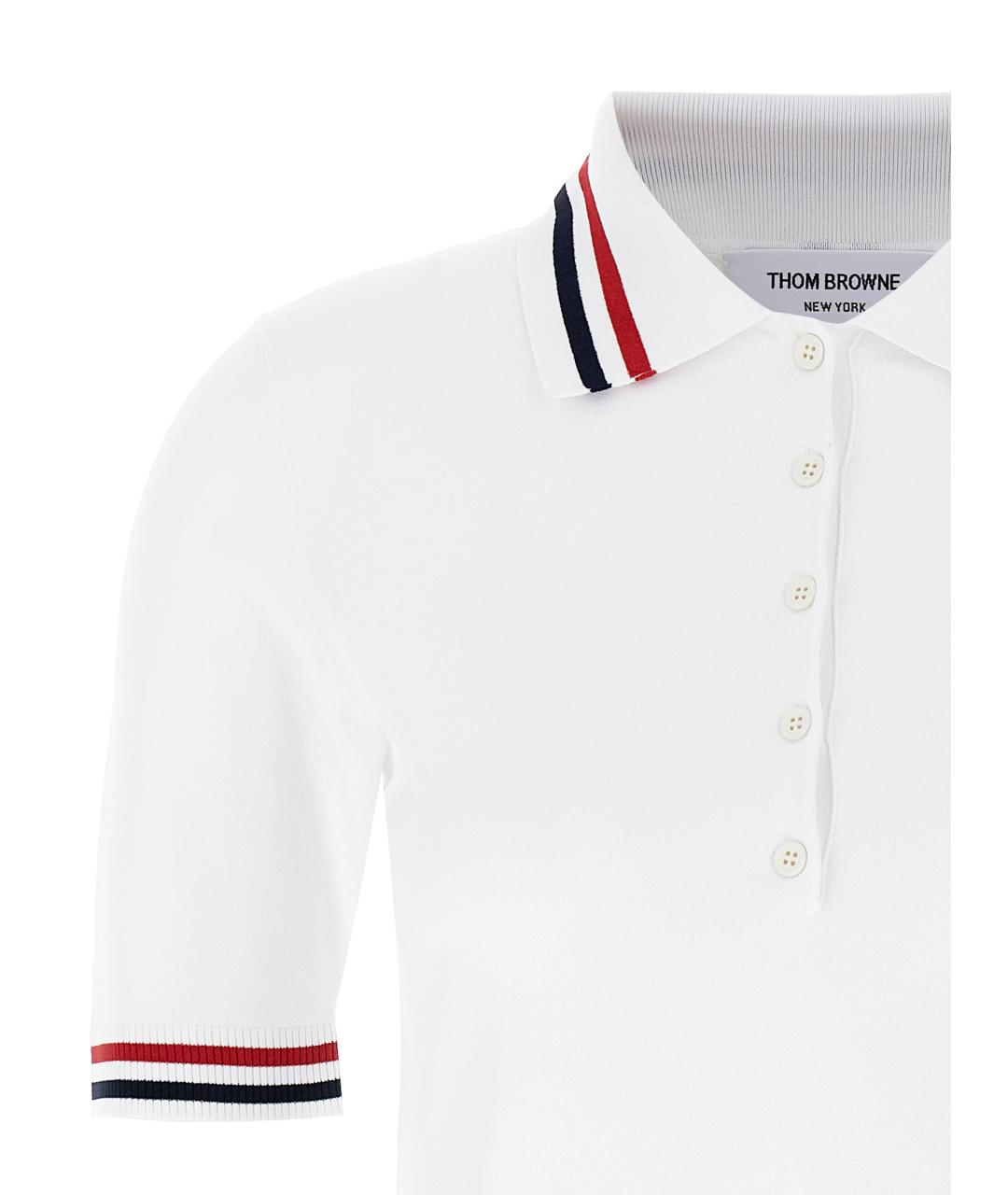 THOM BROWNE Белая вискозная футболка, фото 3