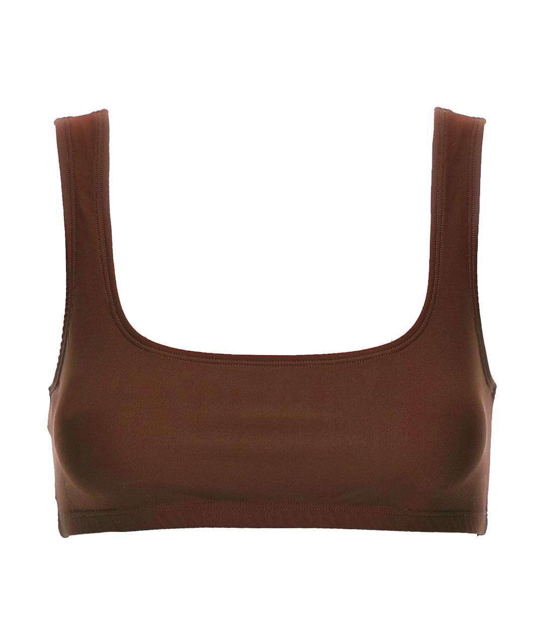 THE ANDAMANE Коричневая полиамидовая майка, фото 1