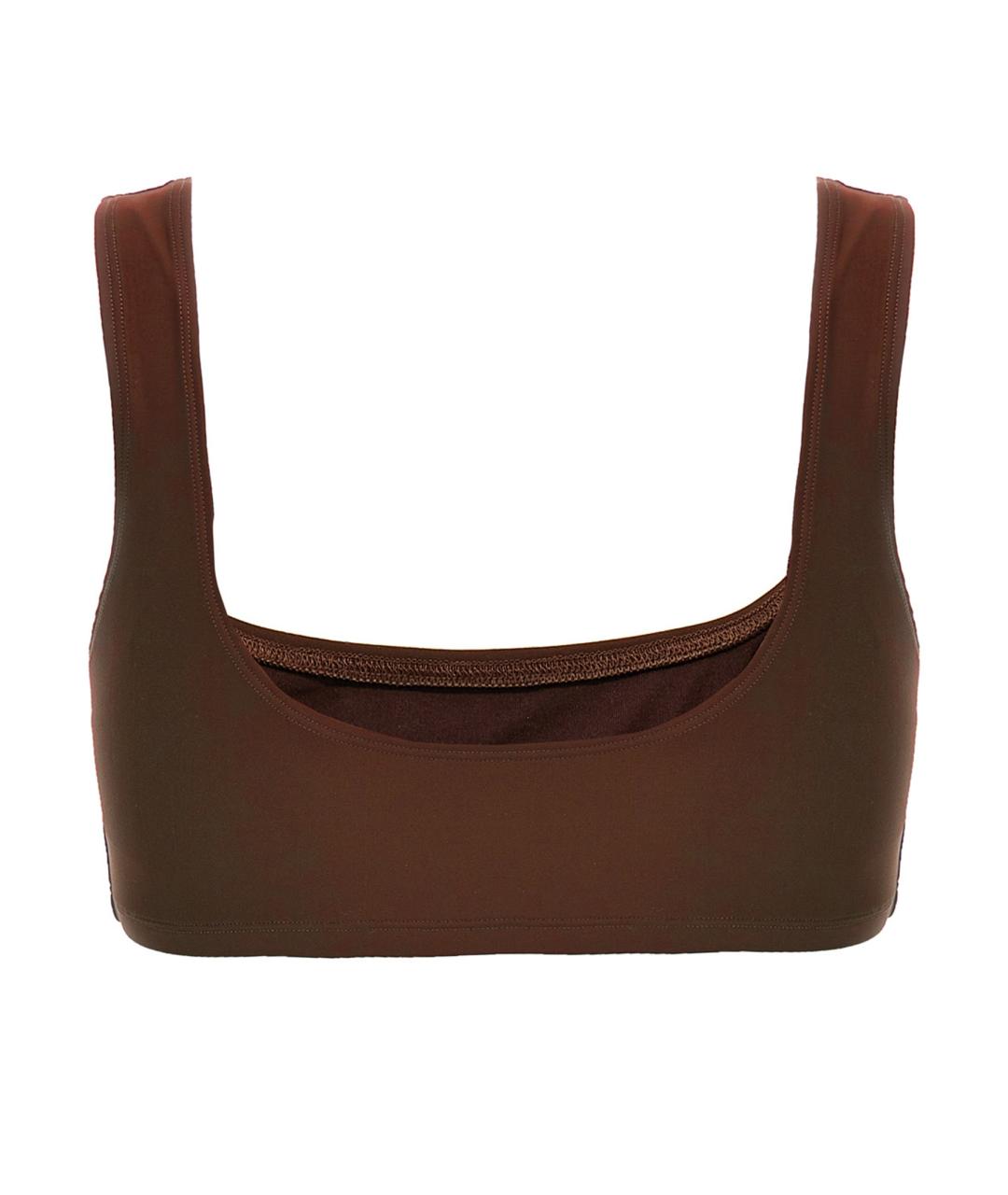 THE ANDAMANE Коричневая полиамидовая майка, фото 2