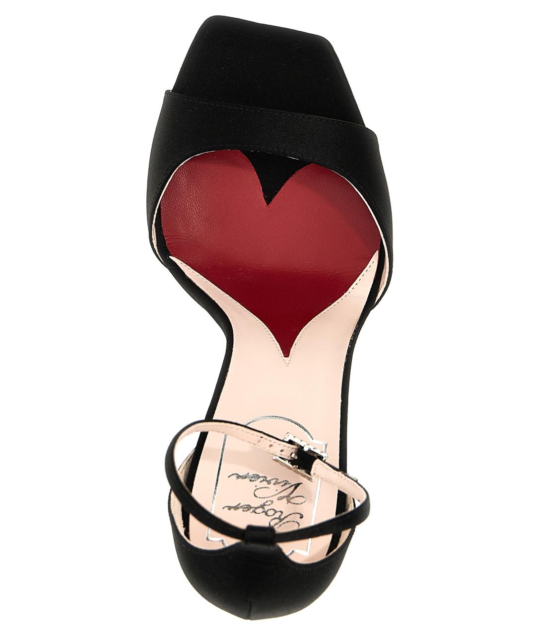 ROGER VIVIER Черные текстильные босоножки, фото 4