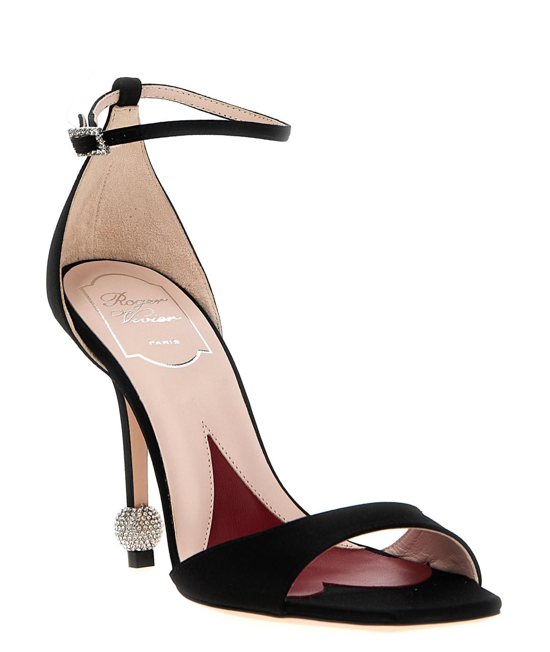 ROGER VIVIER Черные текстильные босоножки, фото 2