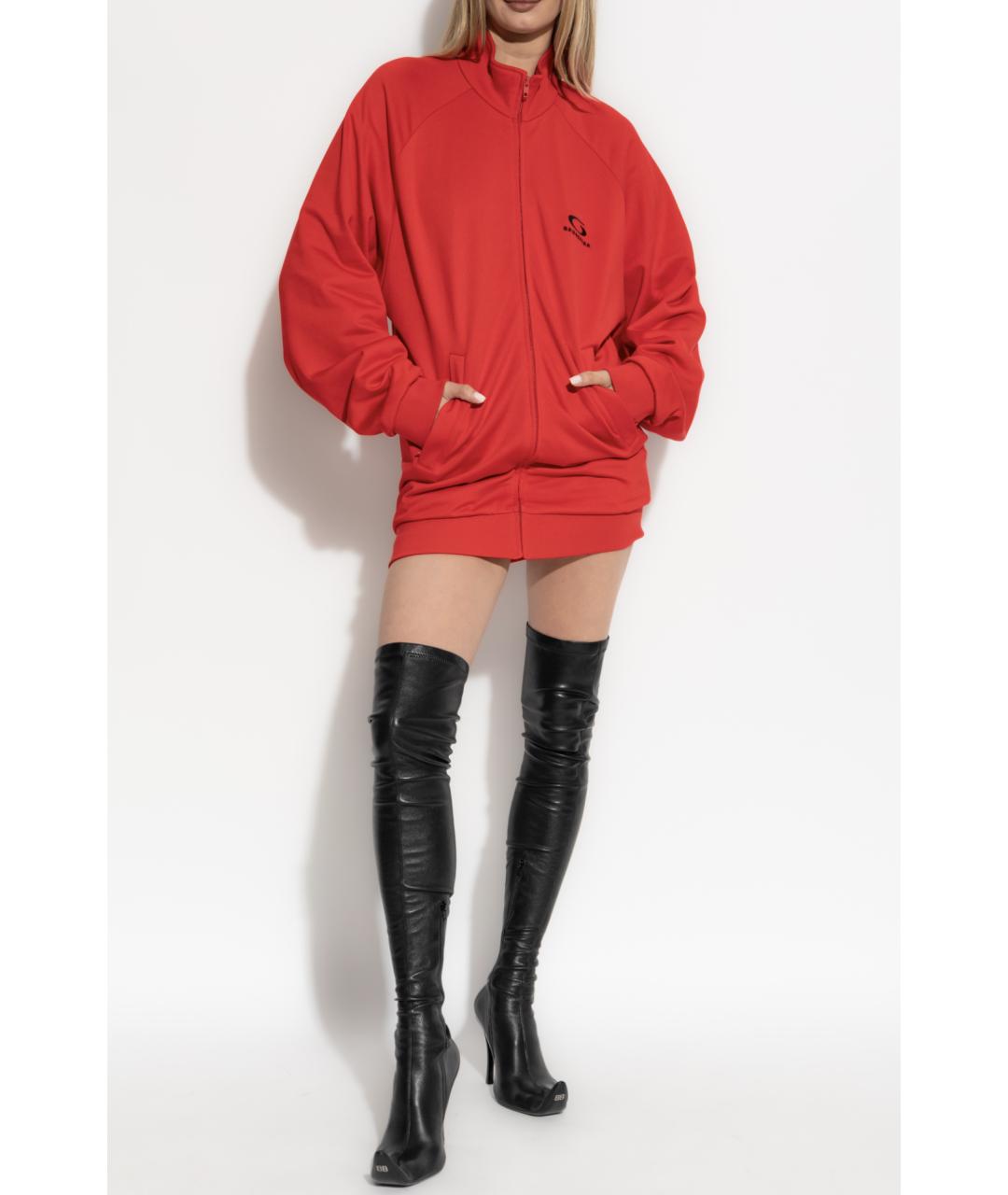 BALENCIAGA Красное хлопковое повседневное платье, фото 2