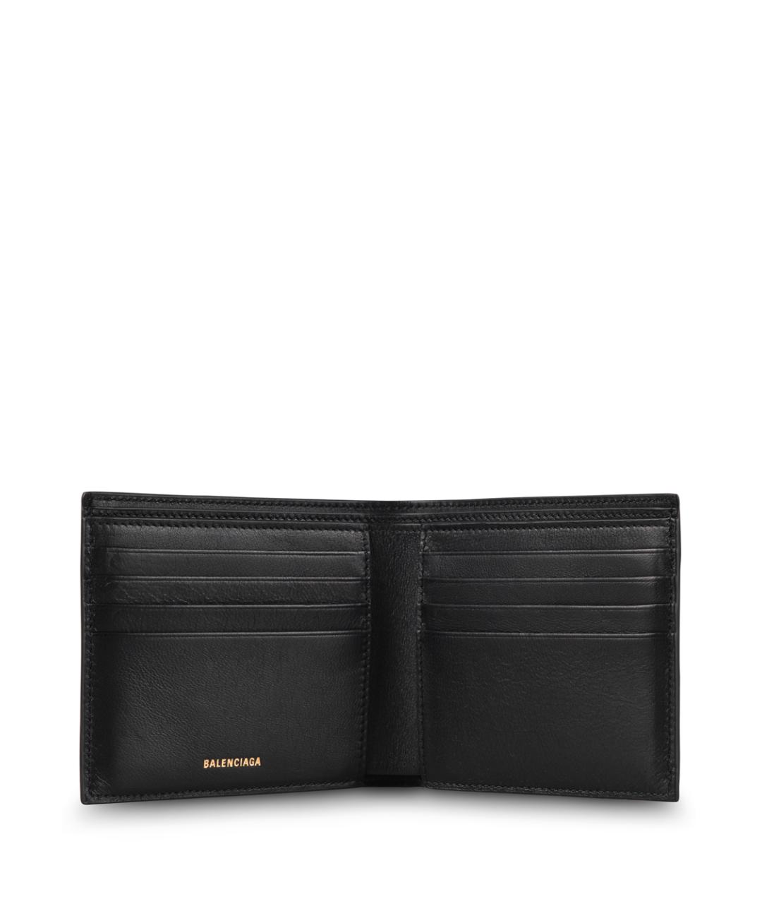 BALENCIAGA Черный кожаный кошелек, фото 3