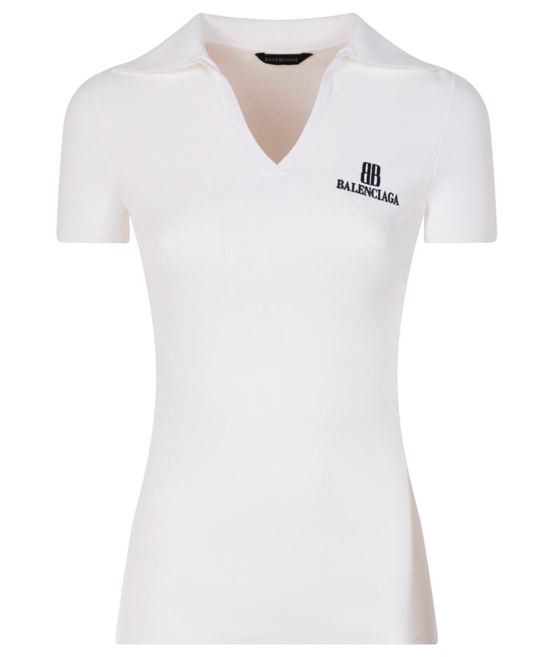 BALENCIAGA Белая вискозная футболка, фото 1