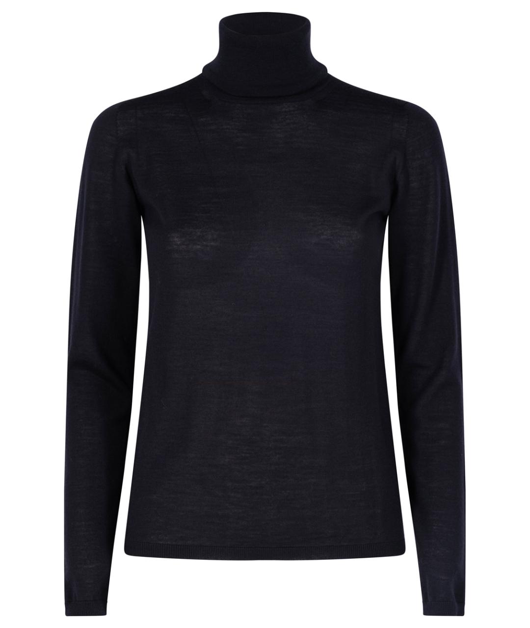 MAX MARA Темно-синяя шерстяная водолазка, фото 1