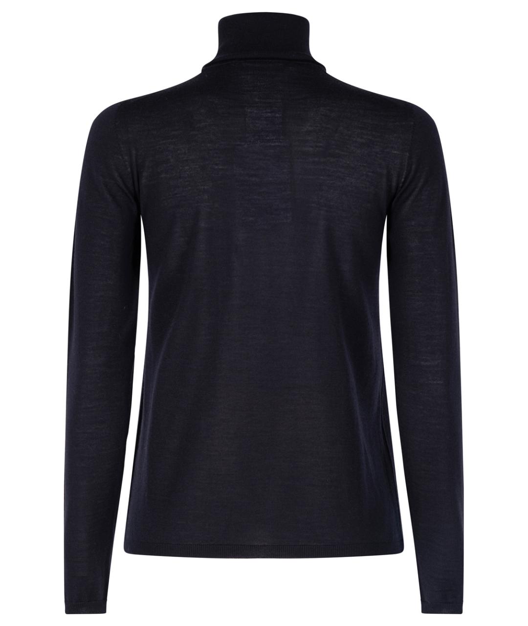 MAX MARA Темно-синяя шерстяная водолазка, фото 2