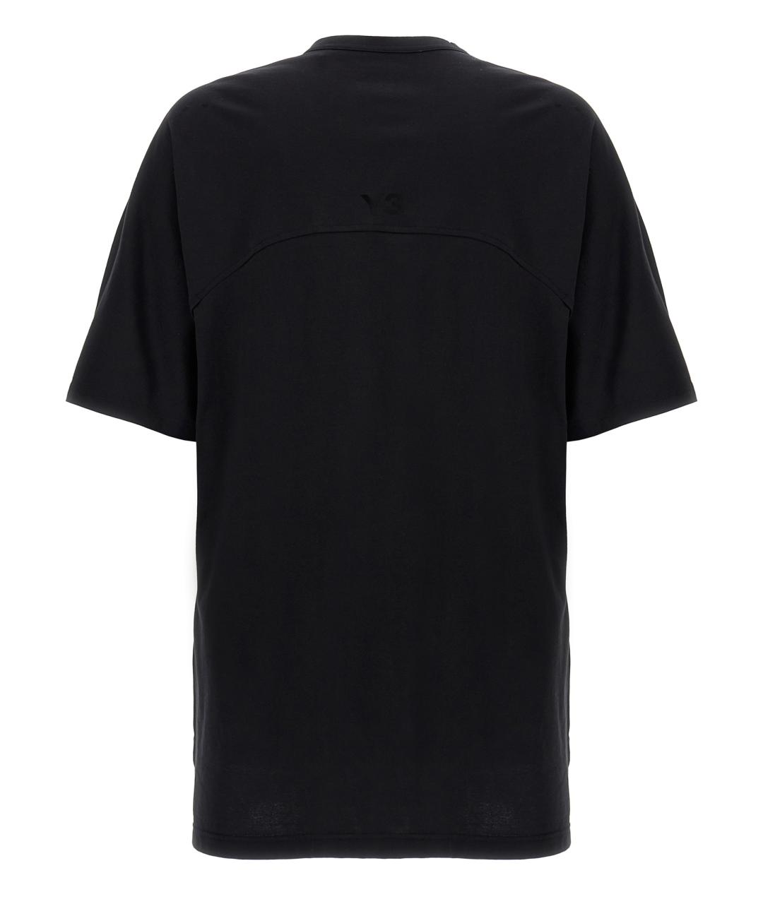 Y-3 Черная хлопковая футболка, фото 2