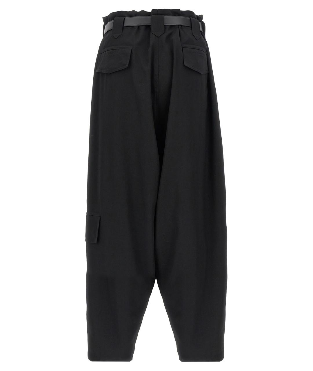 YOHJI YAMAMOTO Черные шерстяные повседневные брюки, фото 2