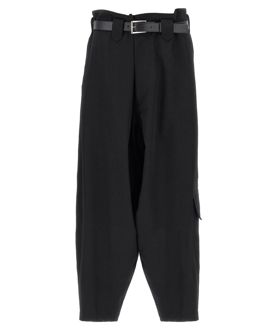 YOHJI YAMAMOTO Черные шерстяные повседневные брюки, фото 1