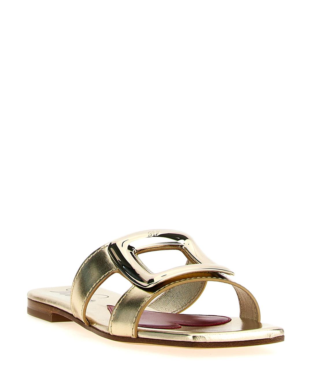 ROGER VIVIER Золотые кожаные шлепанцы, фото 2