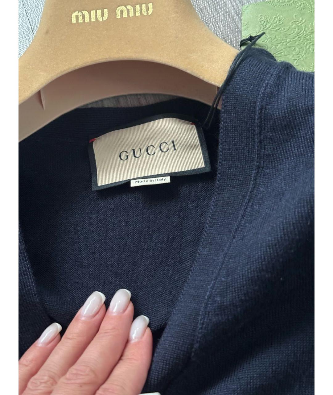 GUCCI Темно-синий кардиган, фото 3