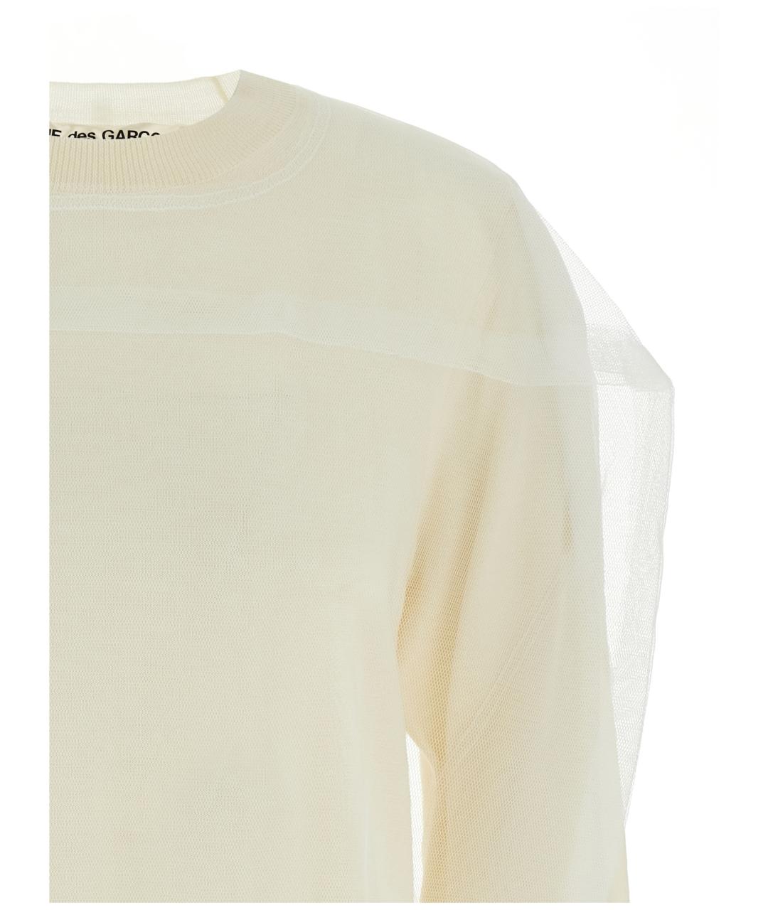 COMME DES GARÇONS Белый шерстяной джемпер / свитер, фото 3