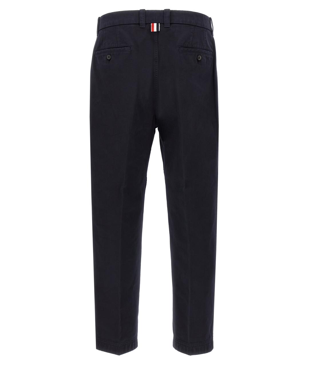 THOM BROWNE Синие хлопковые повседневные брюки, фото 2