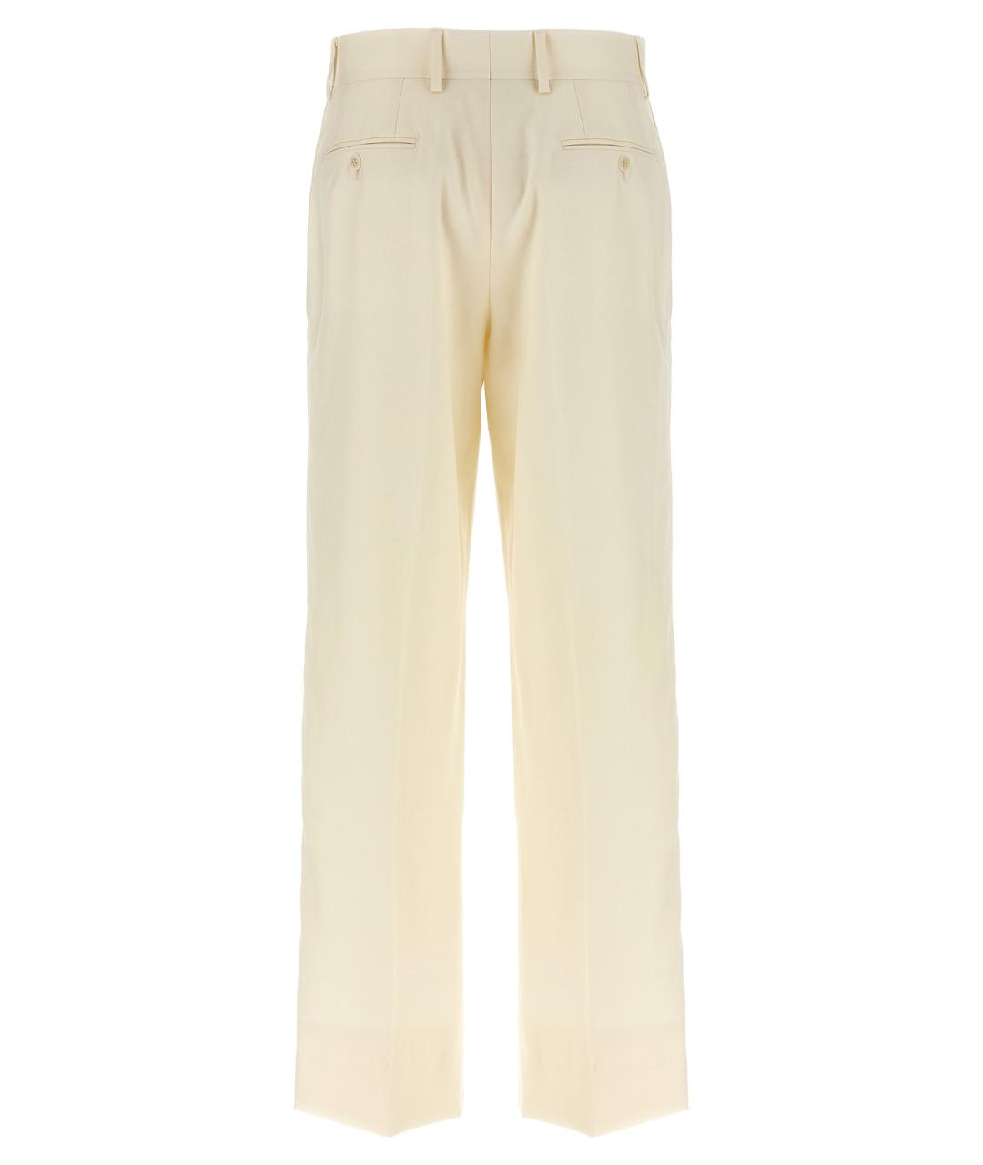 BRIONI Бежевые шерстяные прямые брюки, фото 2