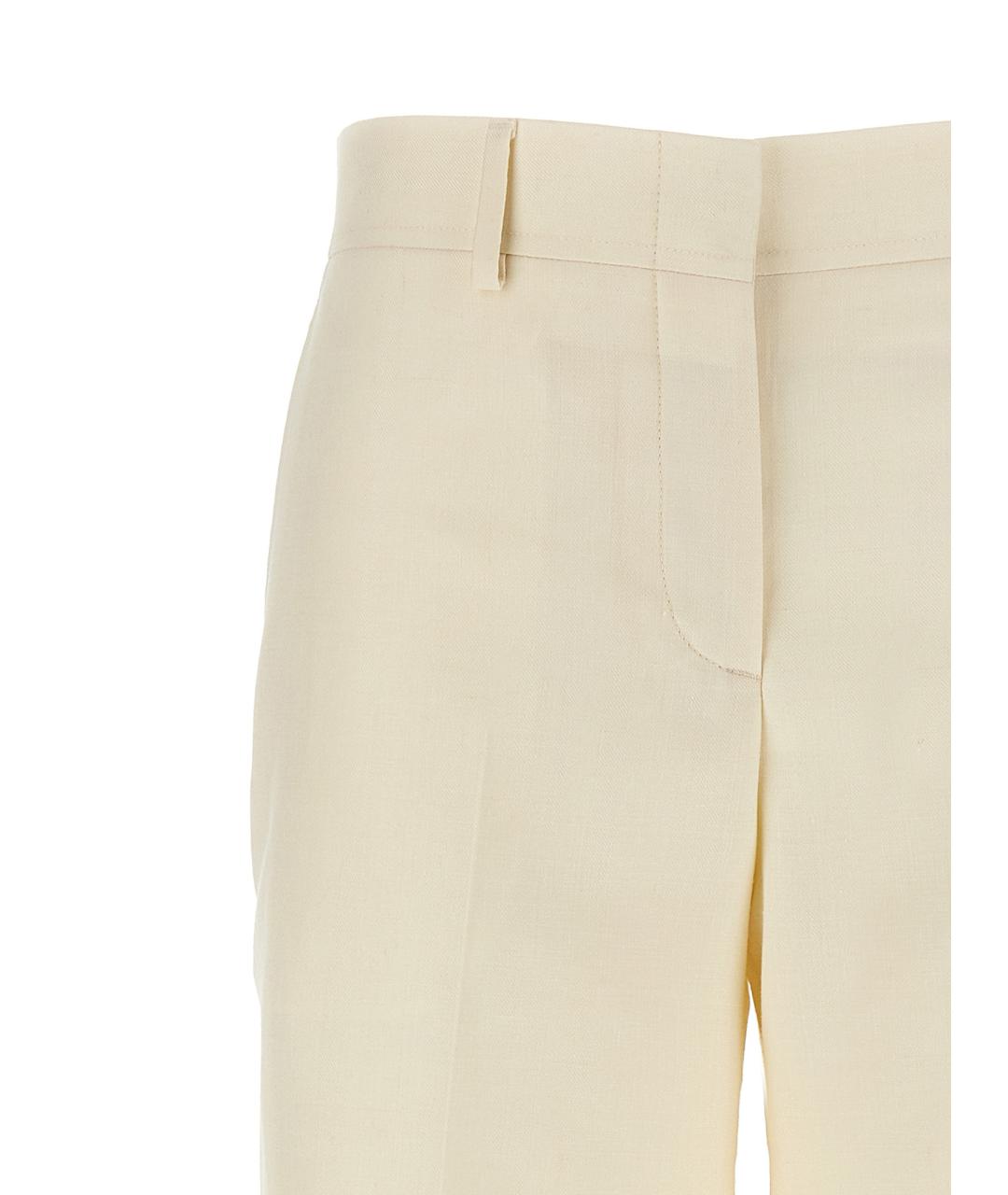 BRIONI Бежевые шерстяные прямые брюки, фото 3