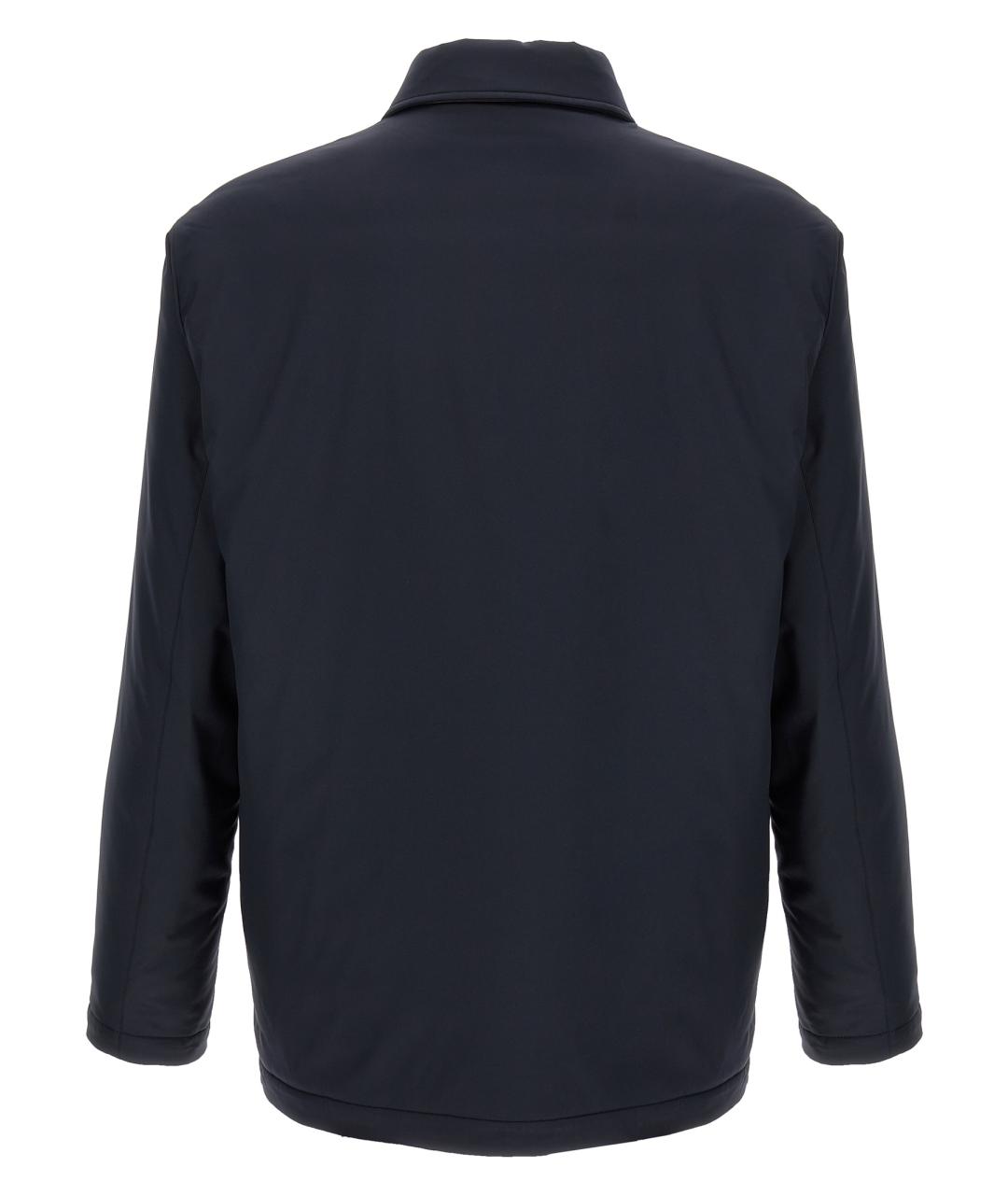 KITON Темно-синяя полиэстеровая куртка, фото 2