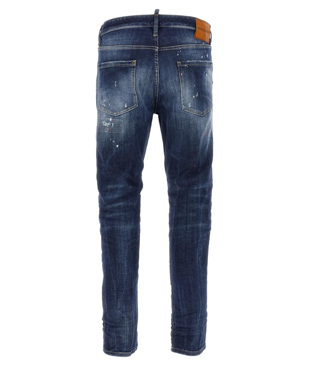 DSQUARED2 Синие хлопковые прямые джинсы, фото 2