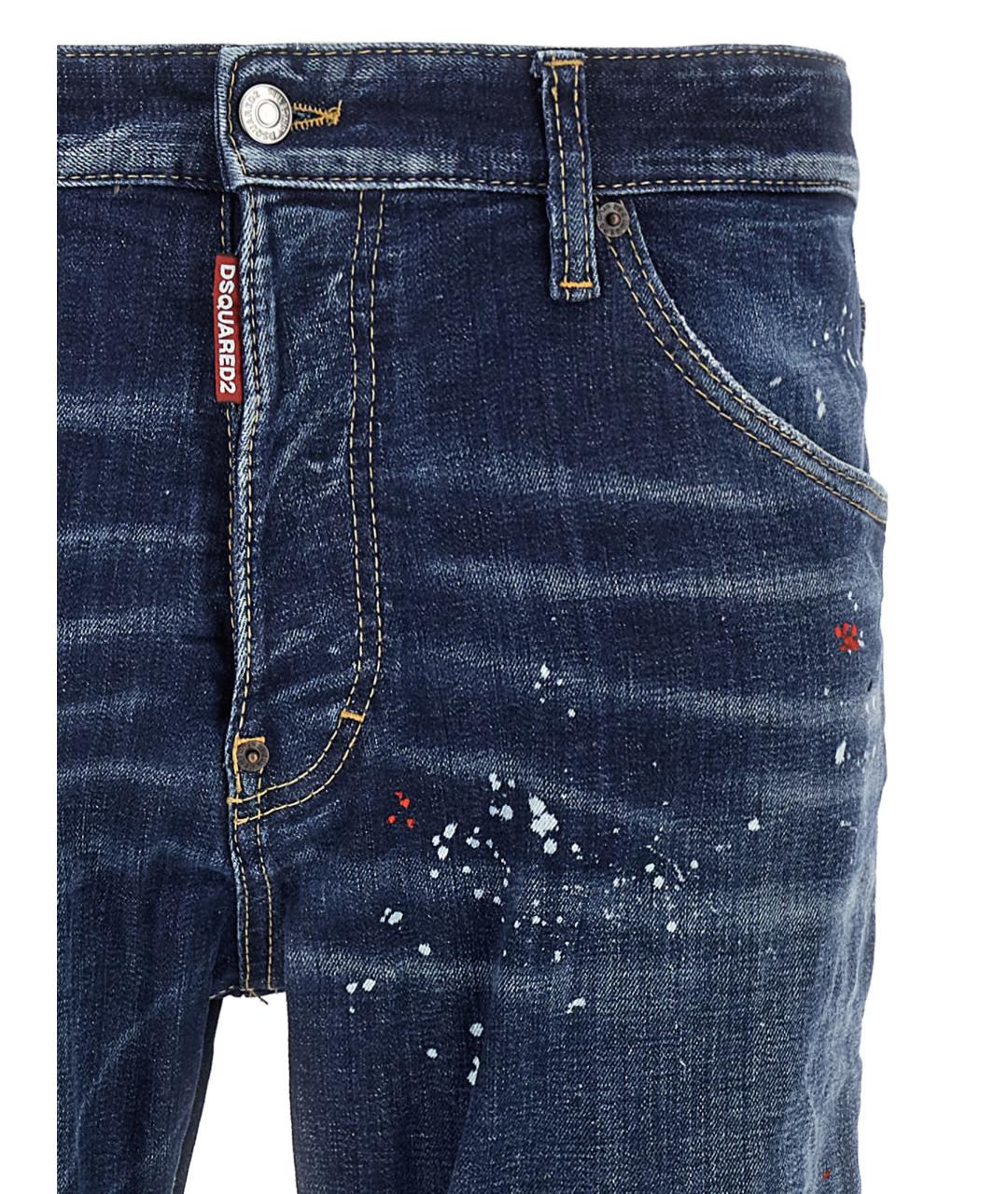 DSQUARED2 Синие хлопковые прямые джинсы, фото 3