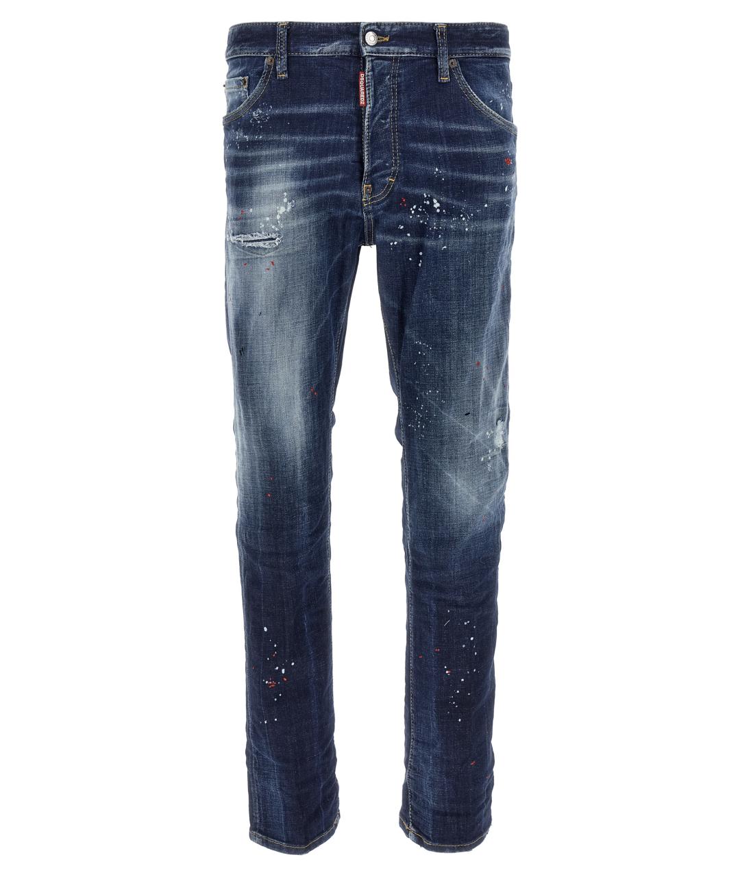 DSQUARED2 Синие хлопковые прямые джинсы, фото 1