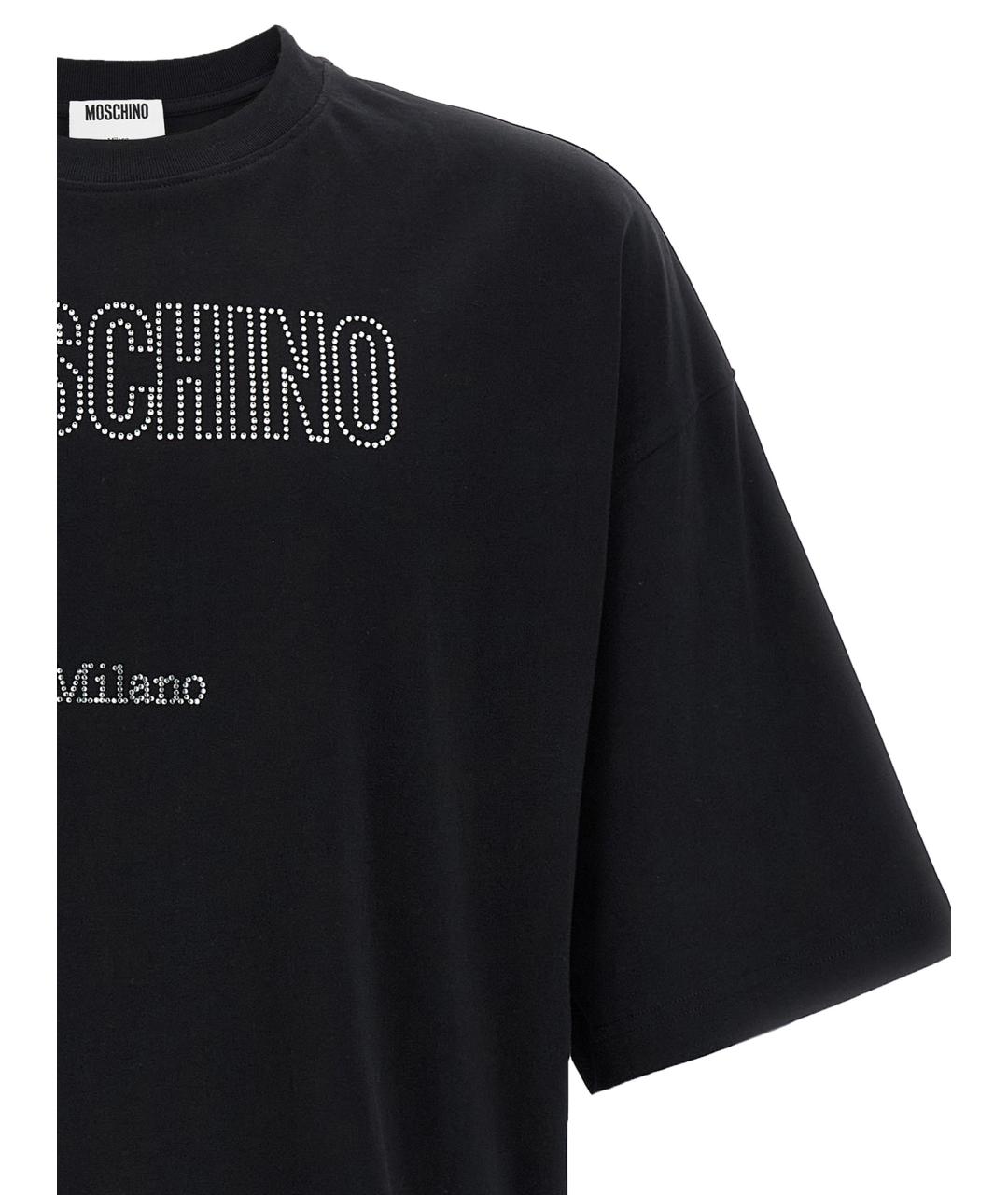 MOSCHINO Черная хлопковая футболка, фото 3