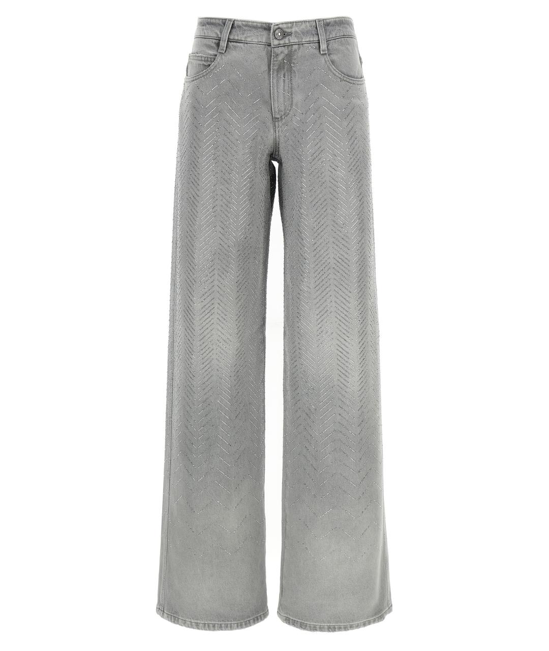 ERMANNO SCERVINO Серые хлопковые прямые джинсы, фото 1