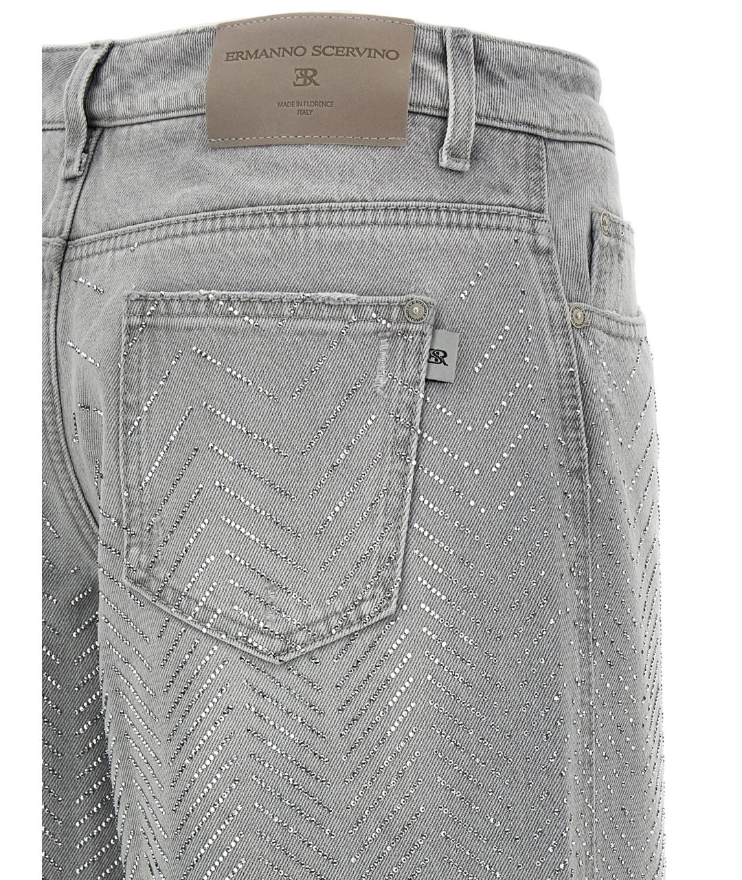 ERMANNO SCERVINO Серые хлопковые прямые джинсы, фото 4