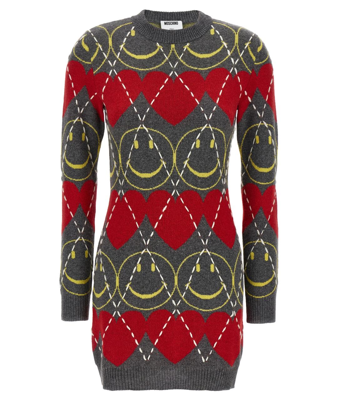 MOSCHINO Мульти шерстяное платье, фото 1