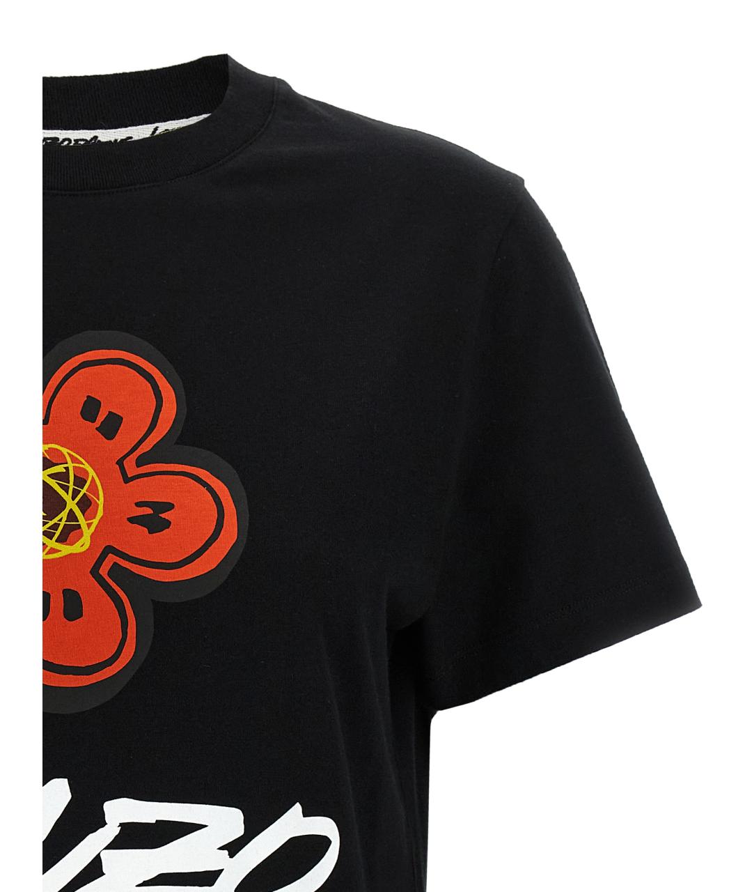 KENZO Черная хлопковая футболка, фото 3