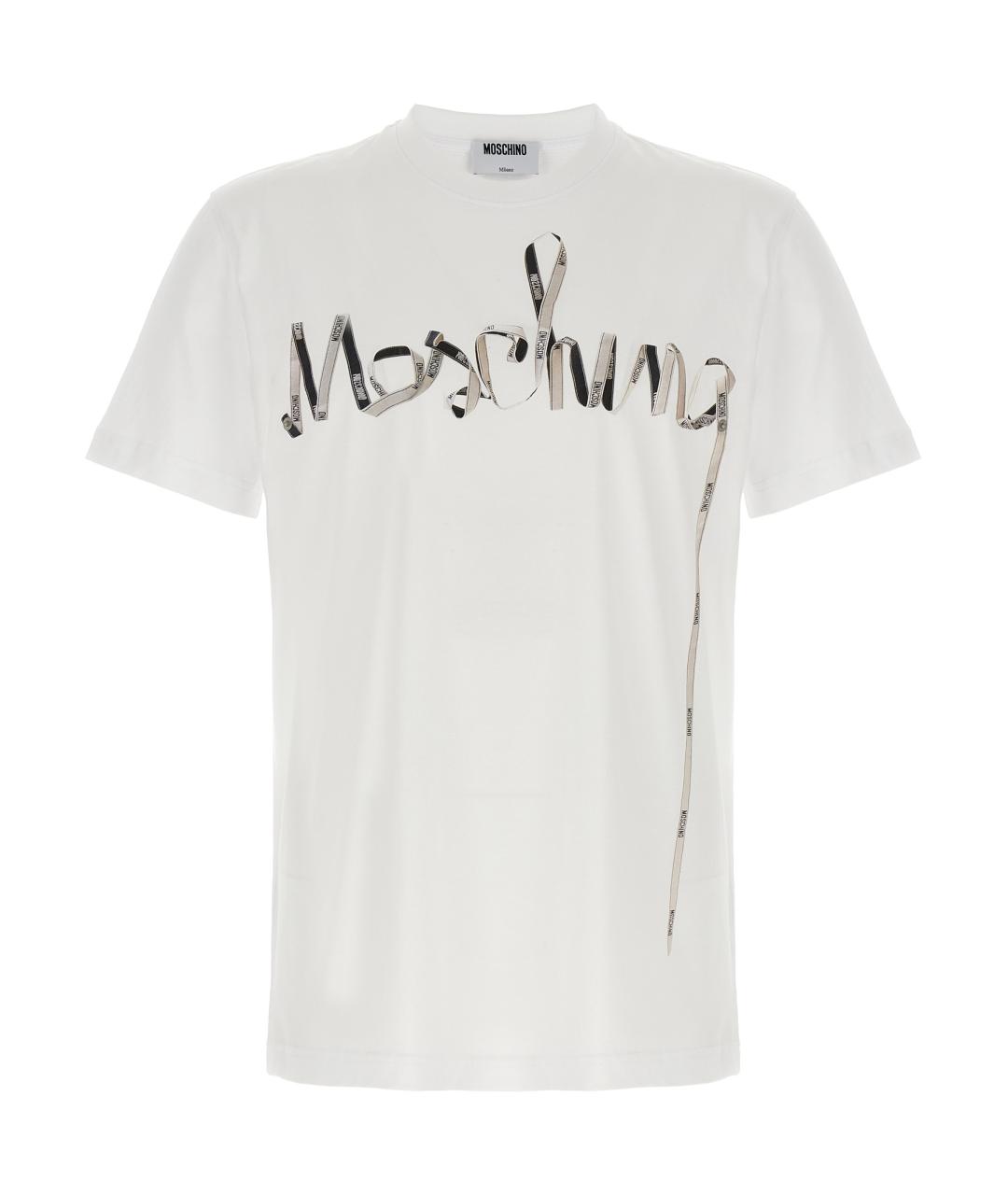 MOSCHINO Белая хлопковая футболка, фото 1