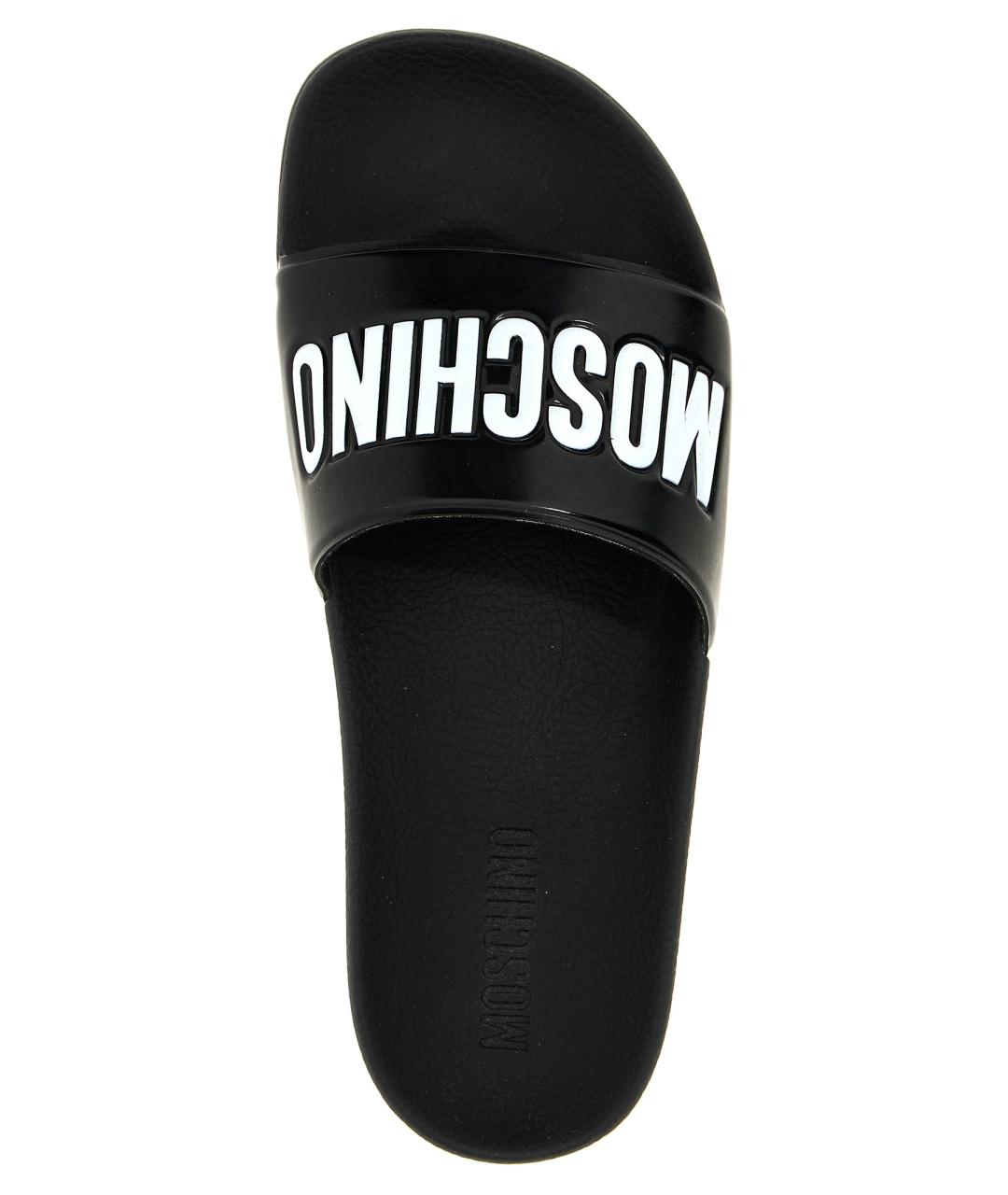 MOSCHINO Черные резиновые шлепанцы, фото 4