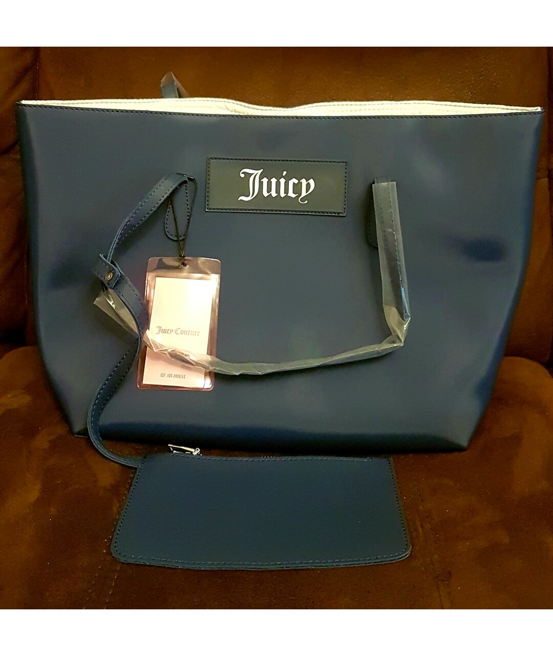 JUICY COUTURE Темно-синяя сумка тоут, фото 3
