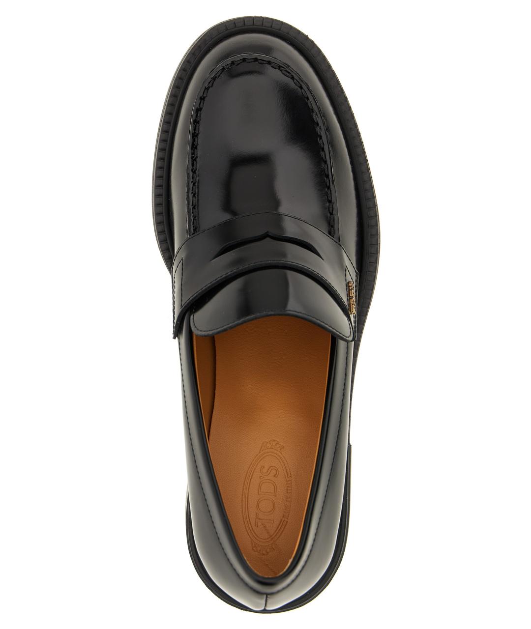 TOD'S Черные кожаные лоферы, фото 4