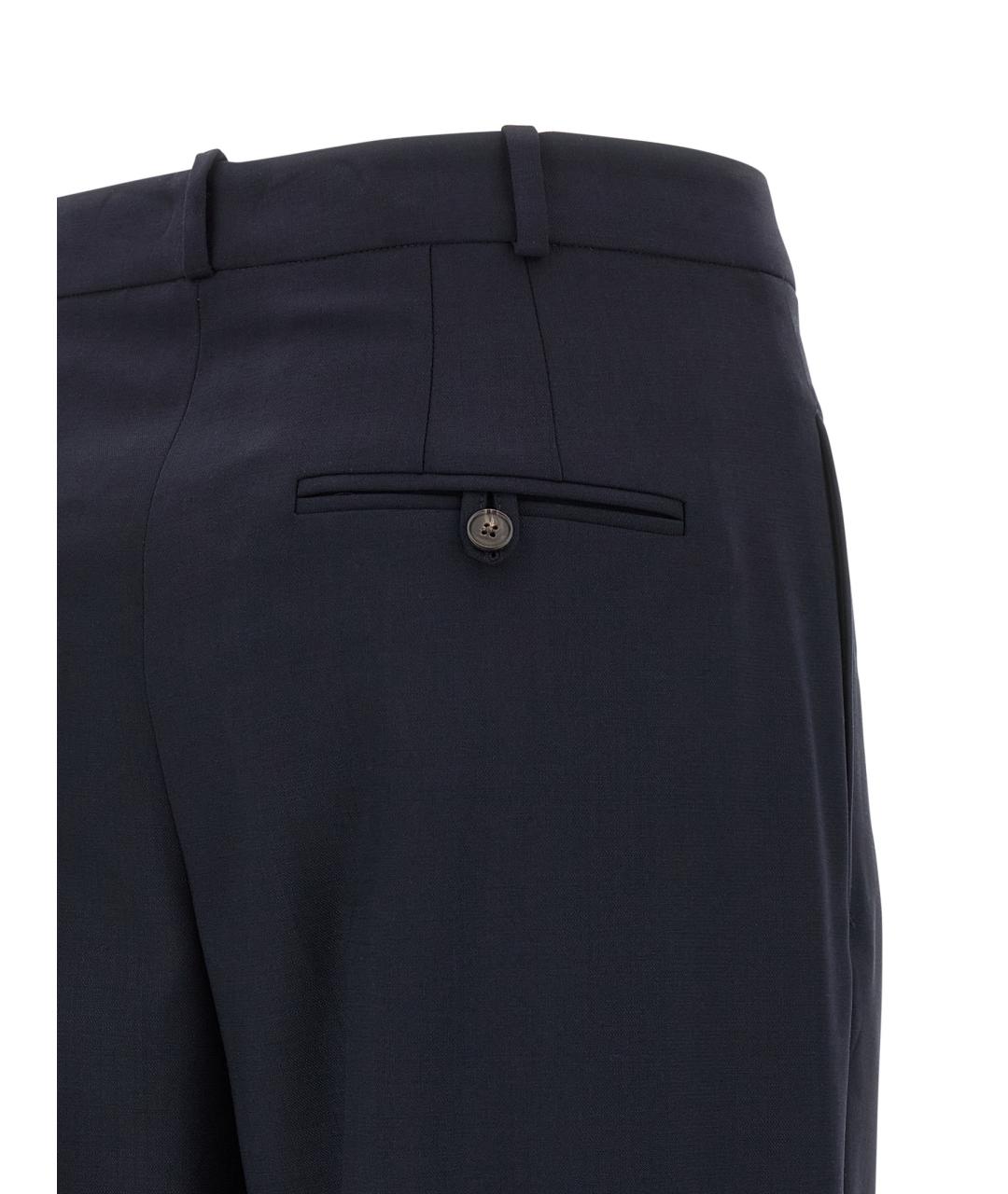 POLO RALPH LAUREN Темно-синие шерстяные прямые брюки, фото 4