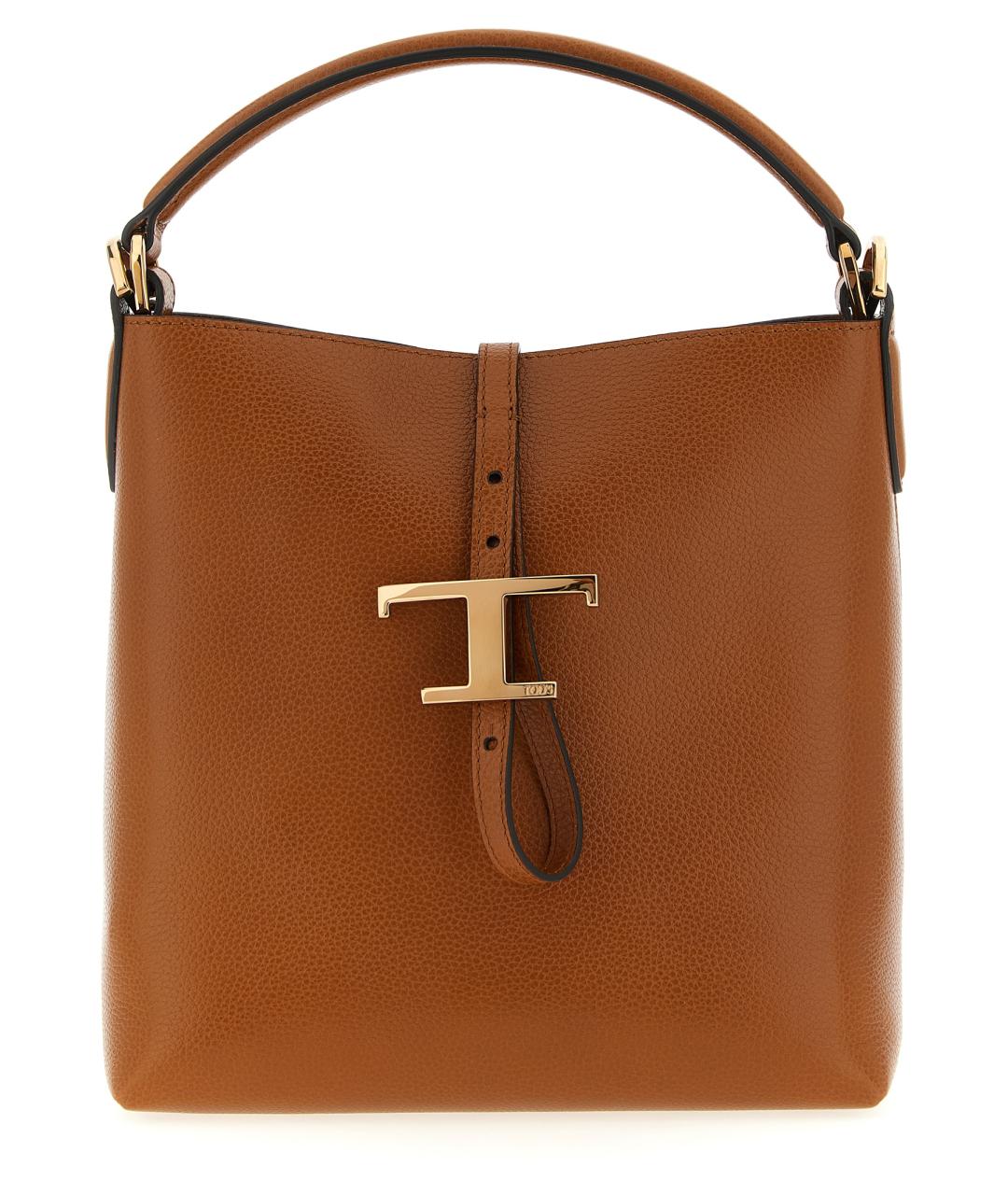 TOD'S Коричневая кожаная сумка тоут, фото 1