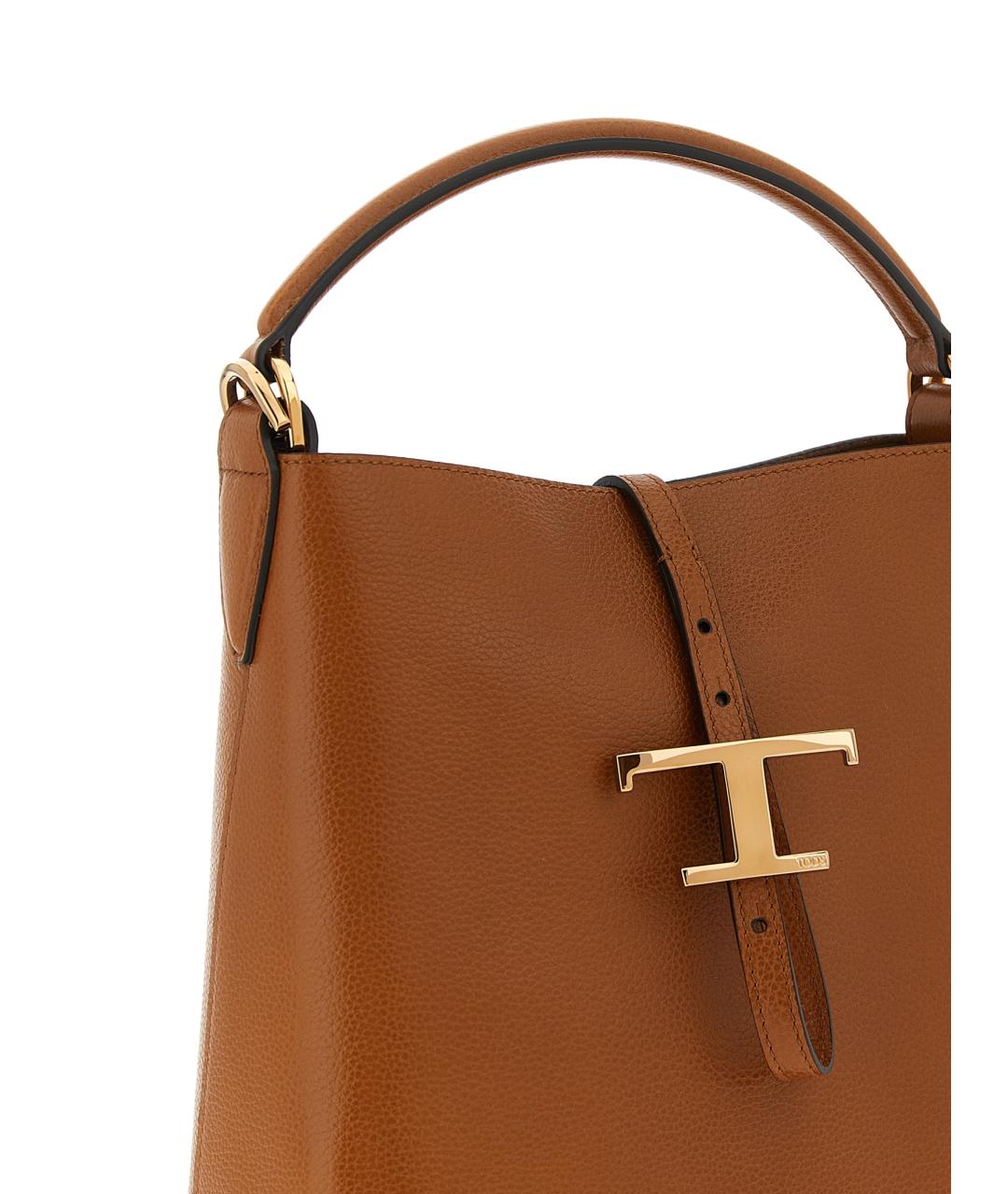 TOD'S Коричневая кожаная сумка тоут, фото 3