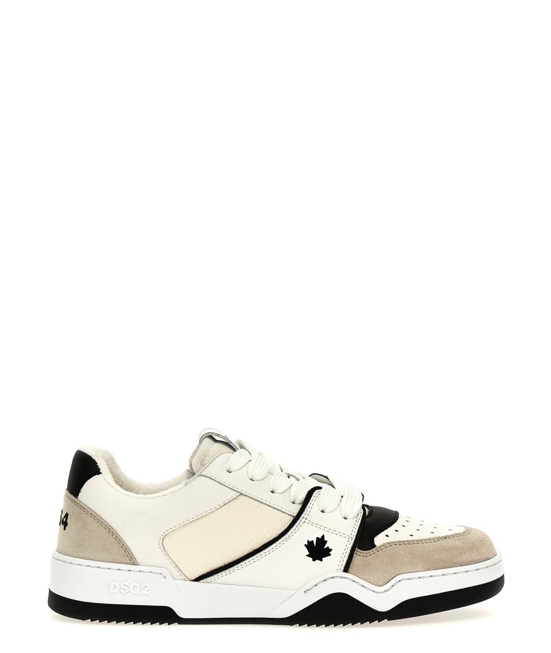 DSQUARED2 Бежевые кожаные кроссовки, фото 1