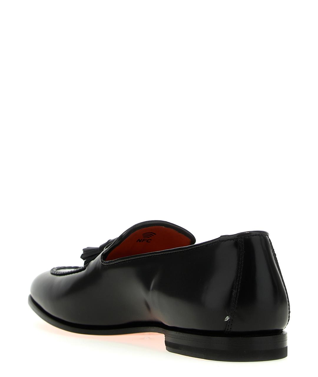 SANTONI Черные кожаные лоферы, фото 3