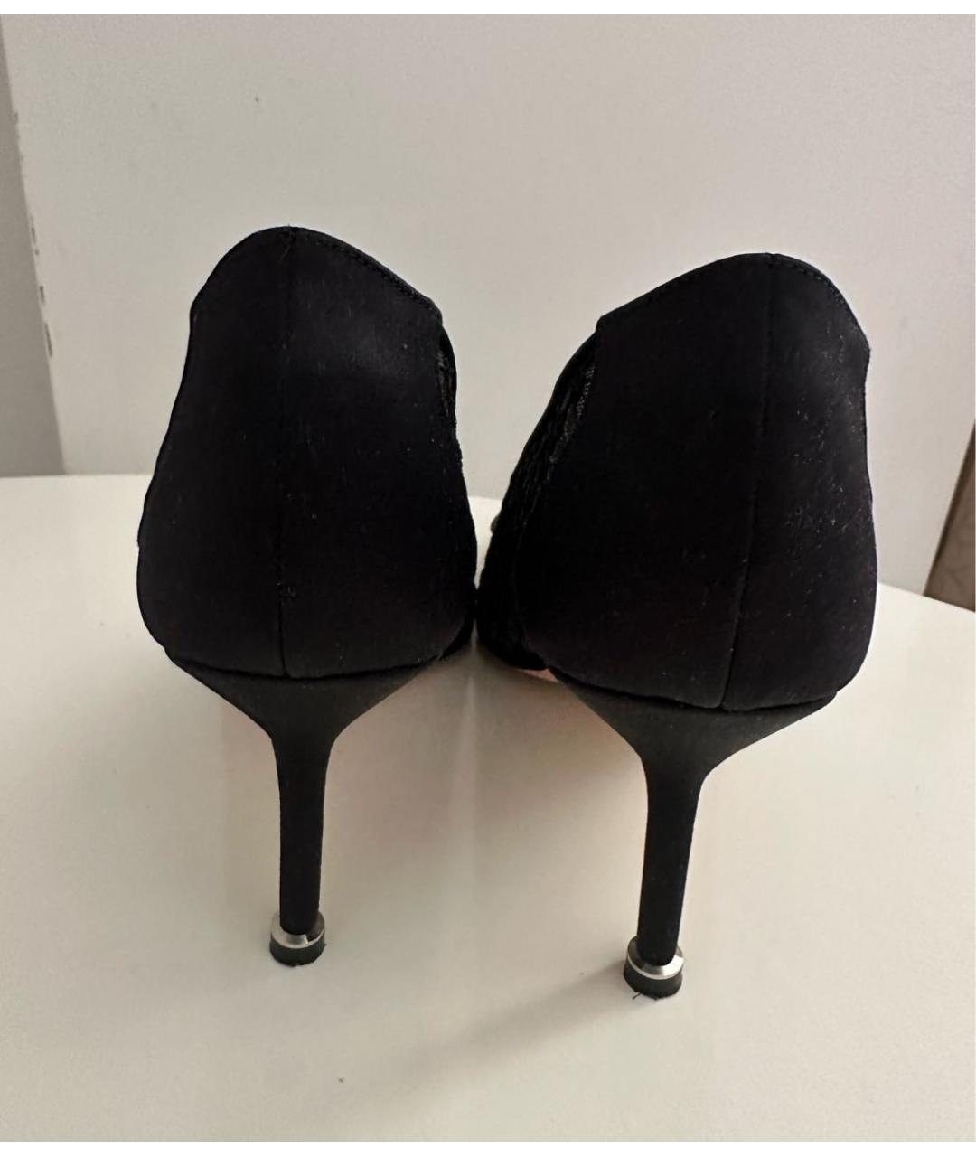 MANOLO BLAHNIK Черные текстильные туфли, фото 4
